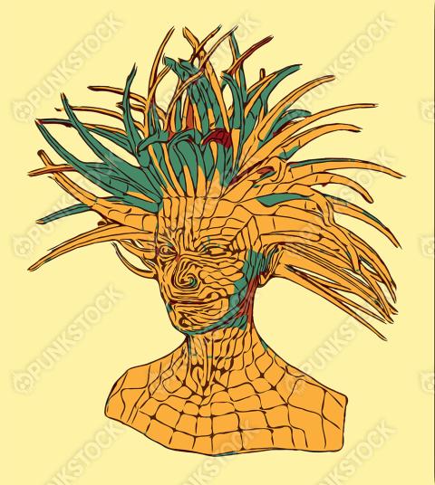 Android with spiky hair