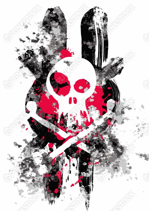 Distressed grunge crossbones