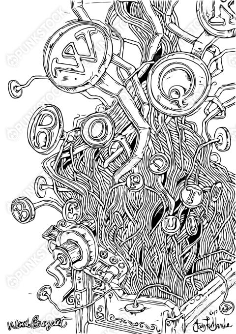 Exploding typewriter