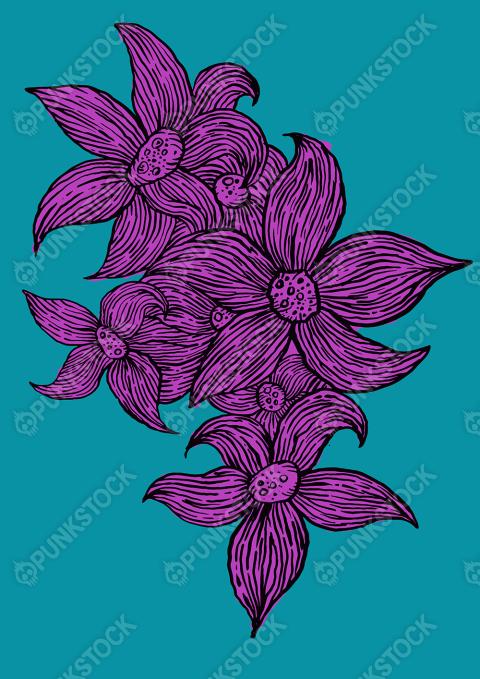 Flowers line drawing