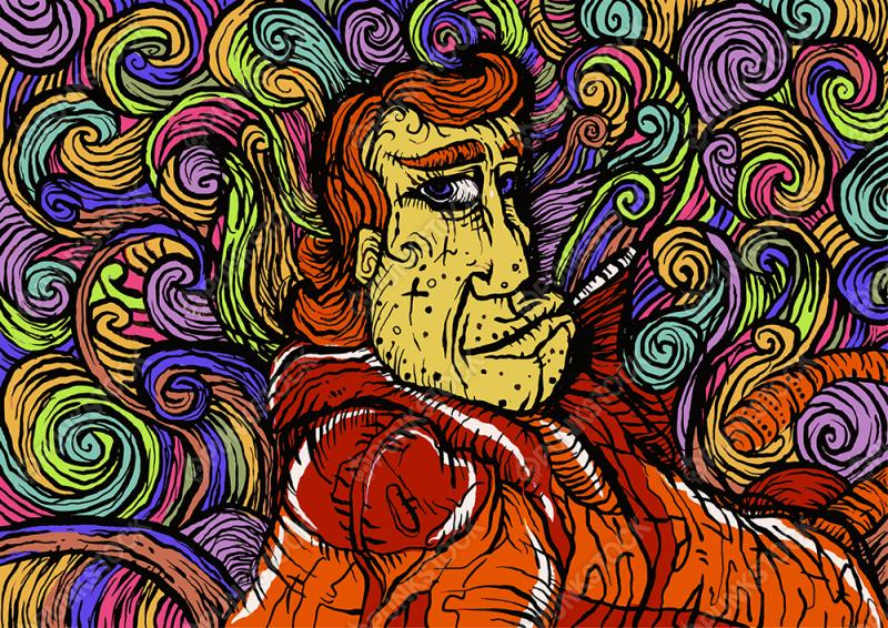 Guy surrounded by curls