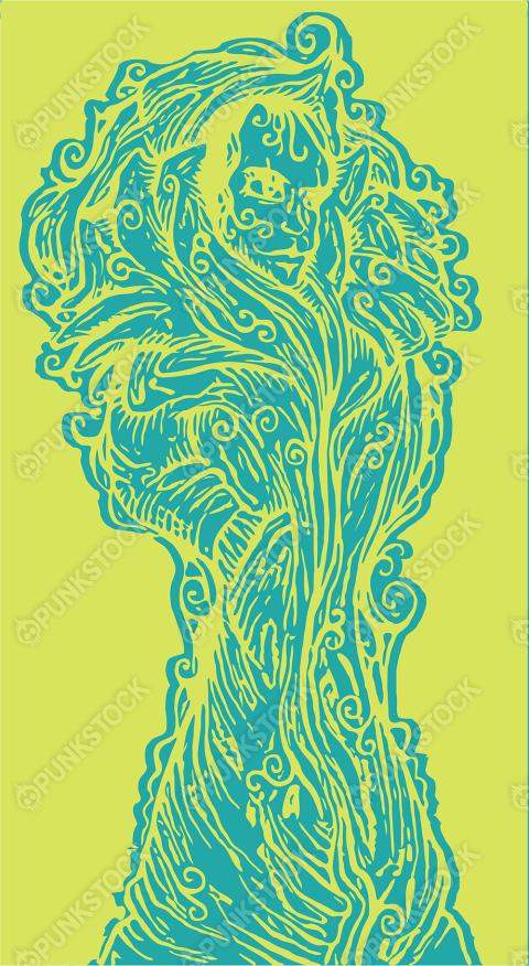 Line drawing trench coat