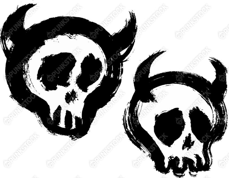 Painted demon skulls