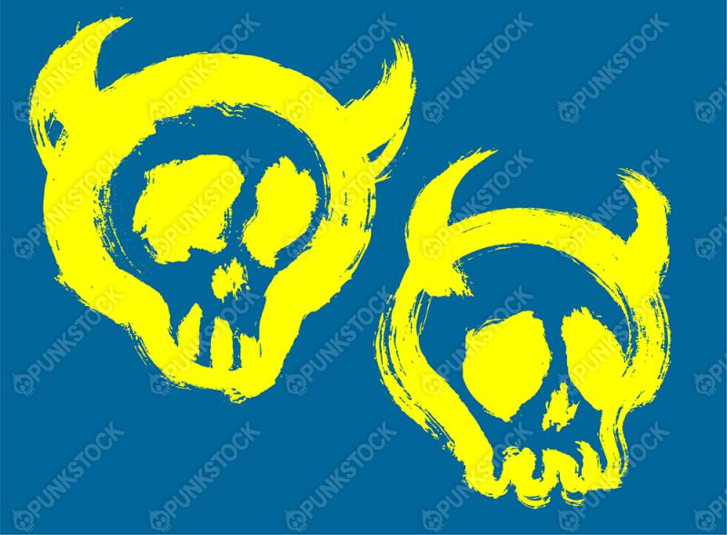 Painted demon skulls