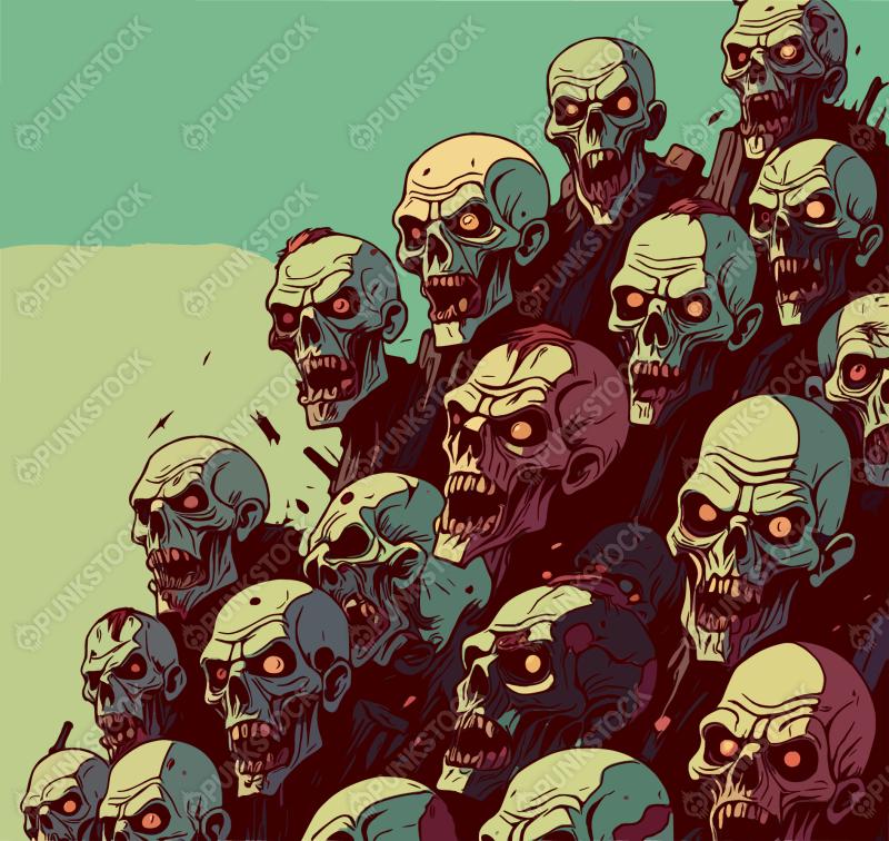 Pile of zombie heads