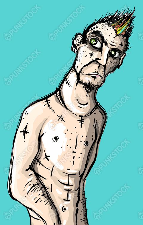 Shirtless punk
