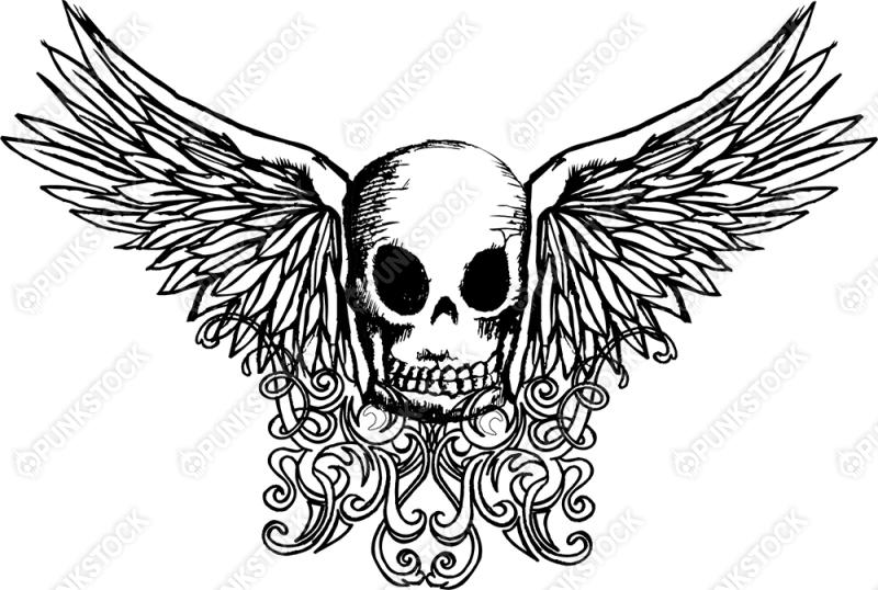 Skull with wings