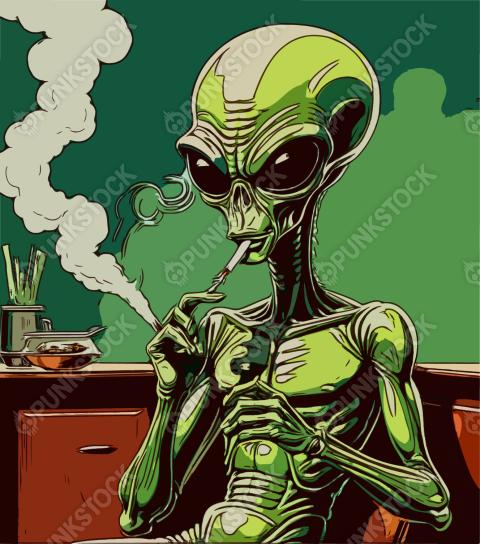 Smoking alien