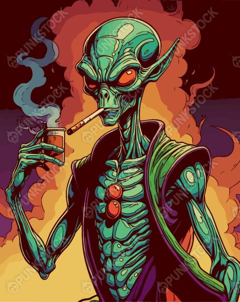 Smoking alien