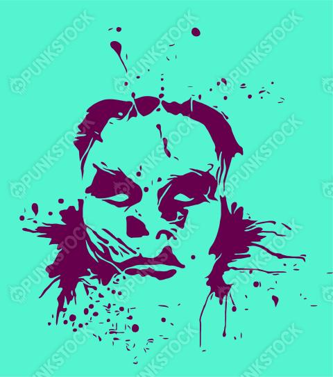 Splattered purple face