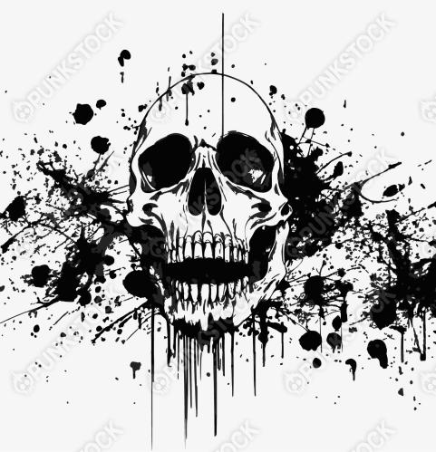 Splattered skull