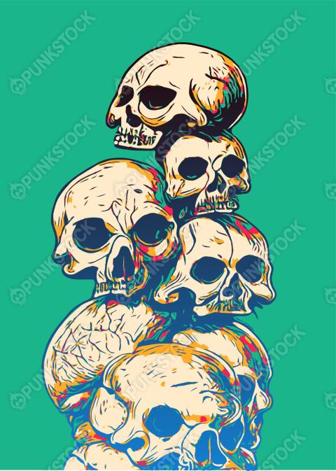 Stacked skulls
