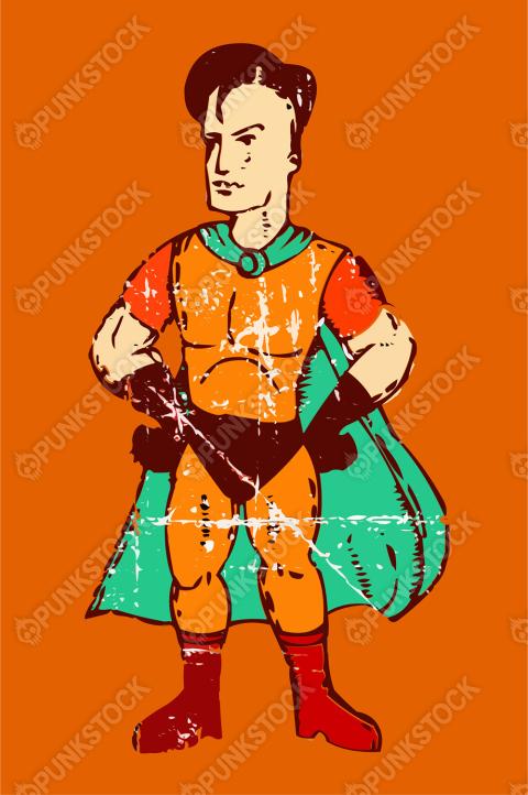 Vintage comic superhero