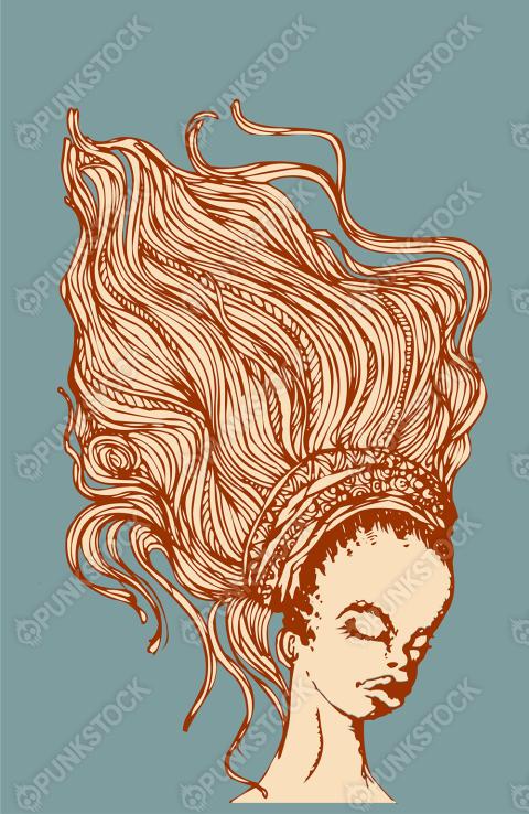 Woman with long hair