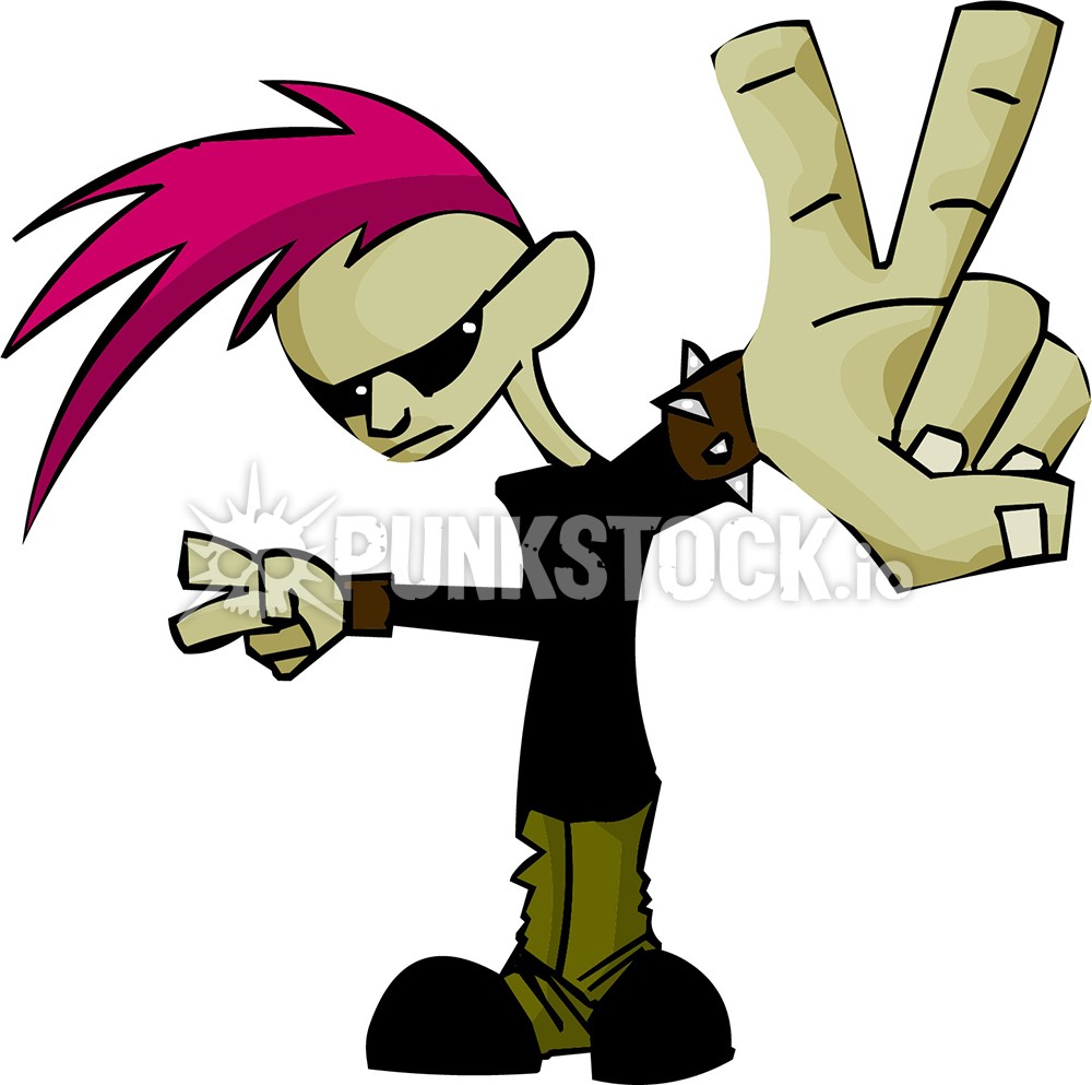 Kid punk teen vector graphic