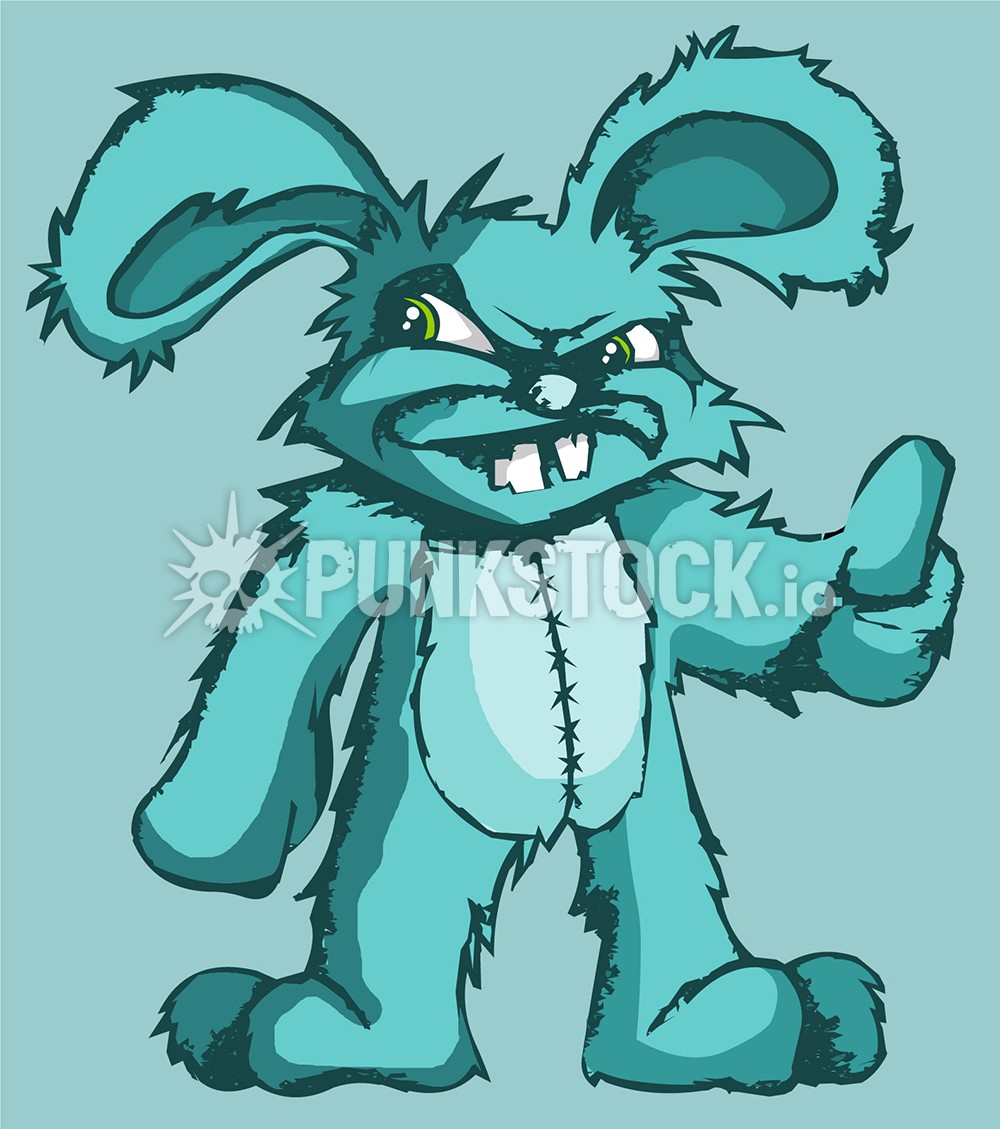 Bunny rabbit blue vector graphic