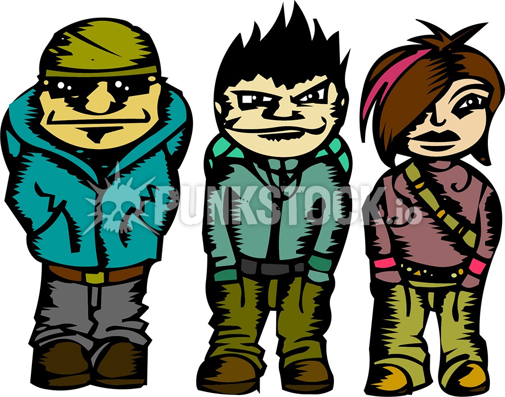 Punk punks teens vector graphic