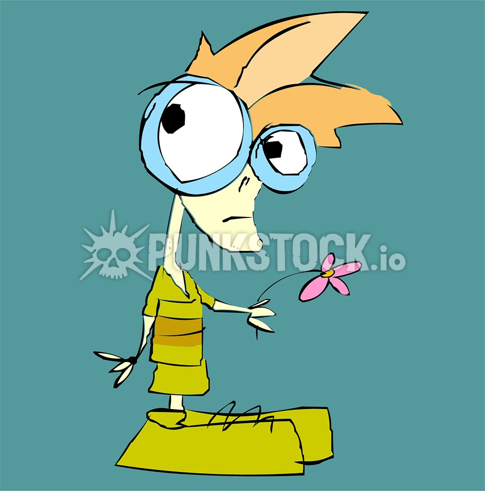 Nerd nerdy boy vector graphic