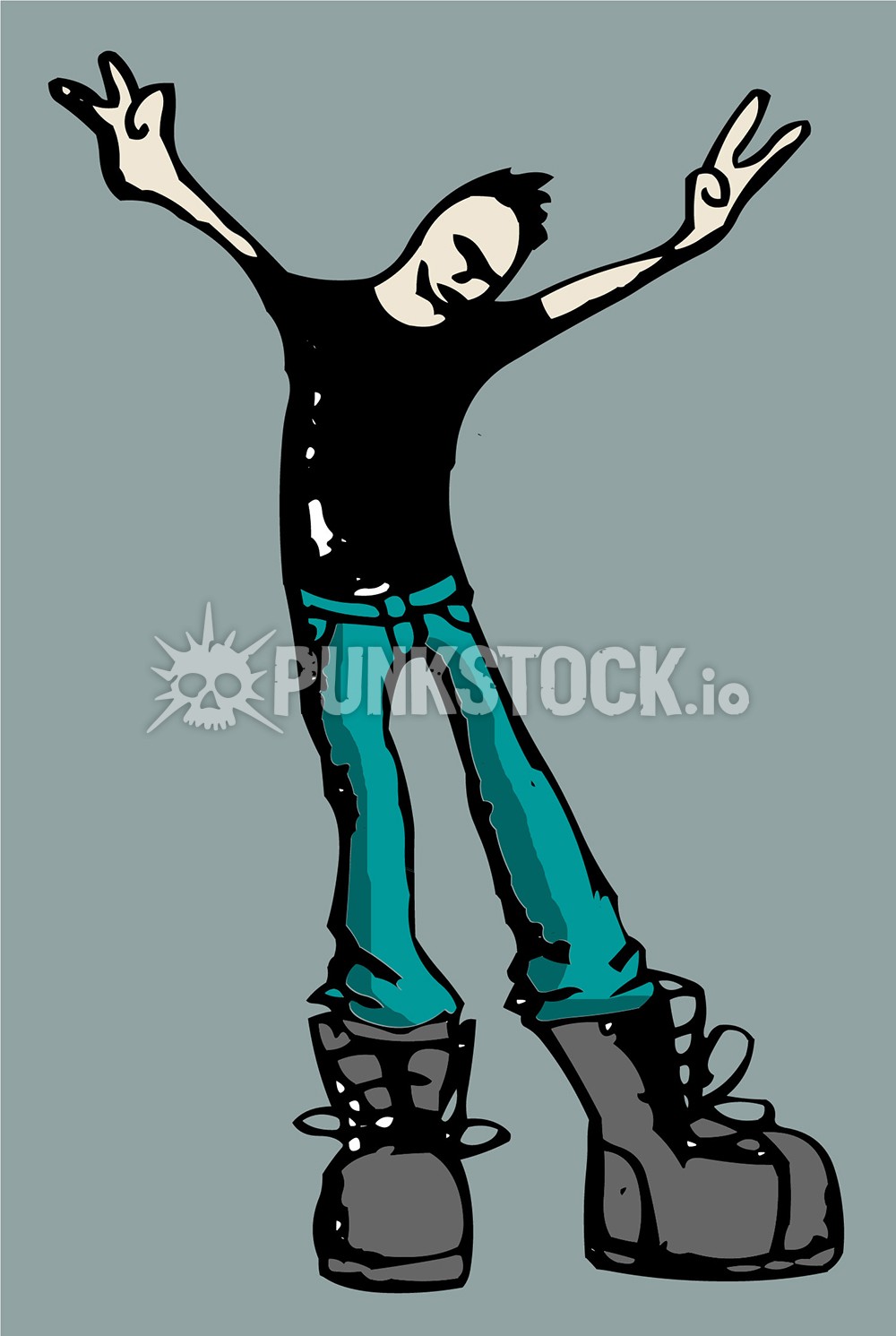 Kid punk teen vector graphic