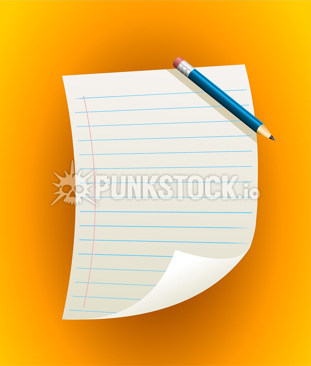 Pencil paper sheet of paper vector graphic