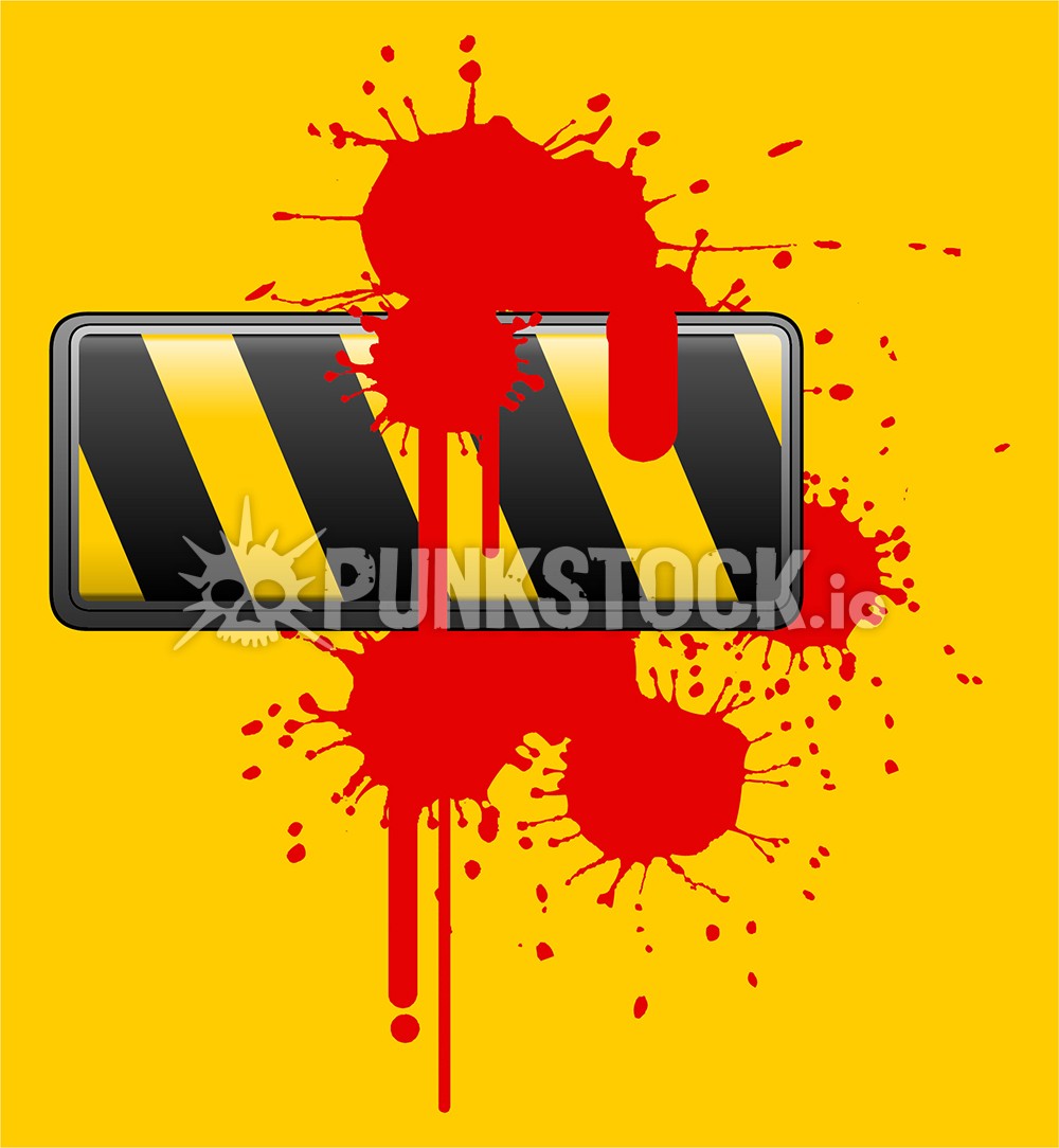 Yellow chevron road works vector graphic