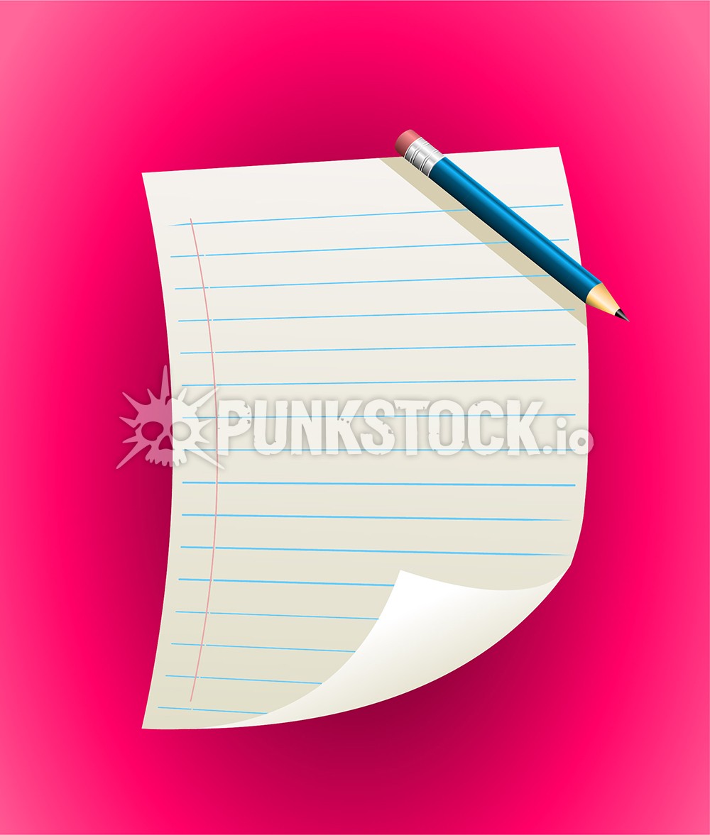 Pencil paper sheet of paper vector graphic