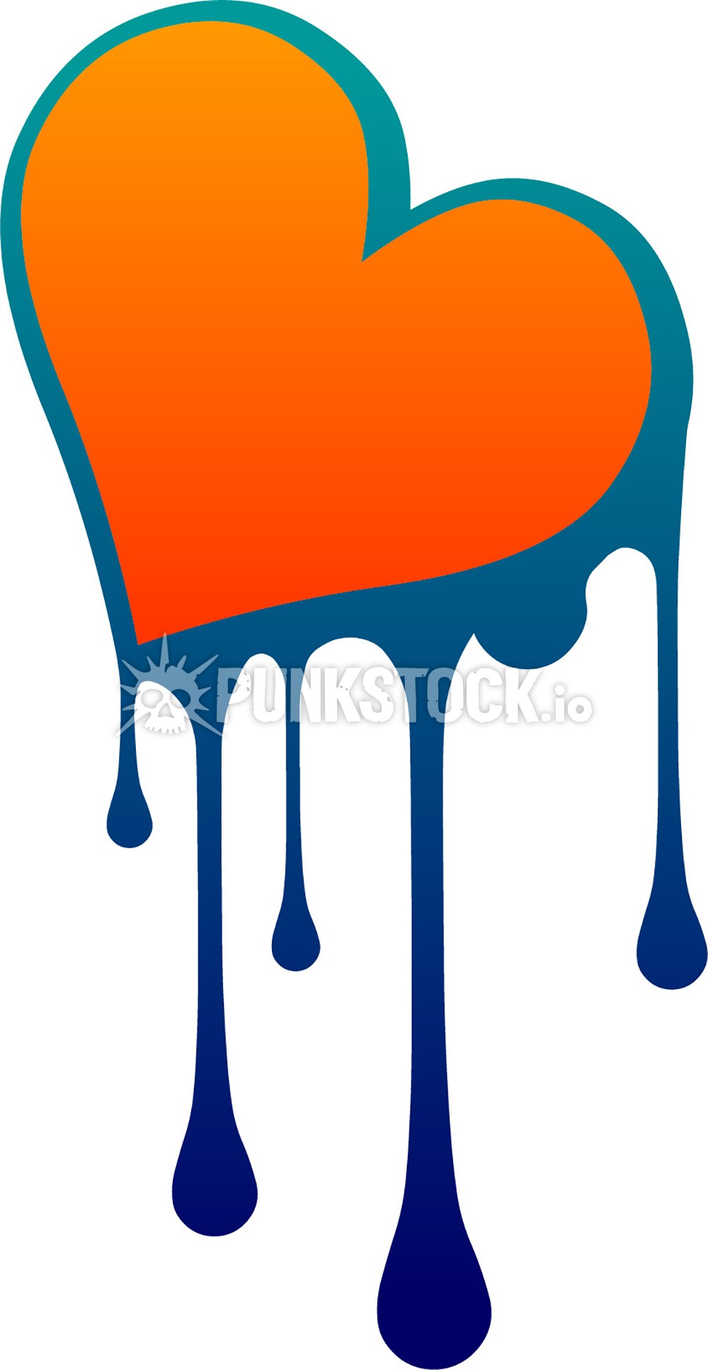 Heart love orange vector graphic