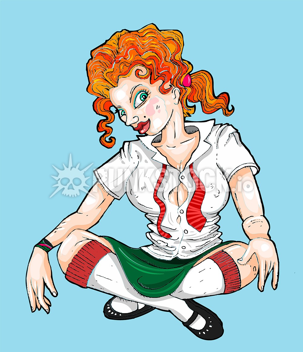 Girl school schoolgirl vector graphic