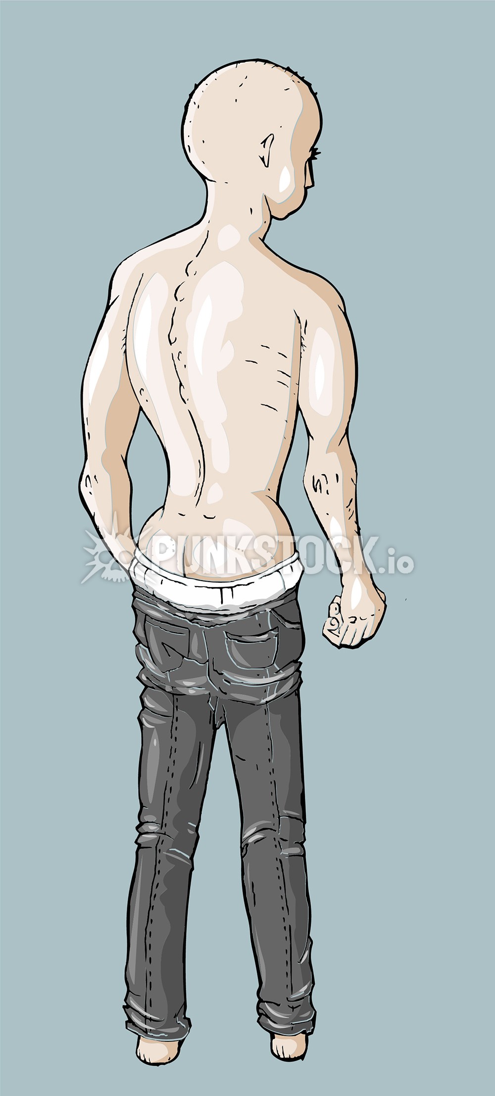 Man guy bare chested vector graphic