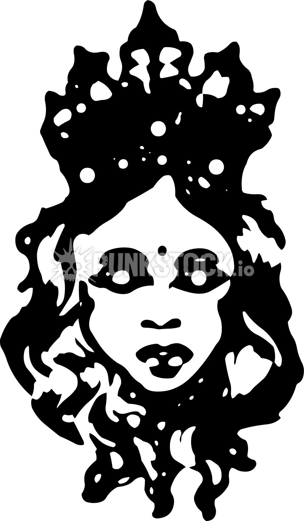 Girl woman stamp vector graphic