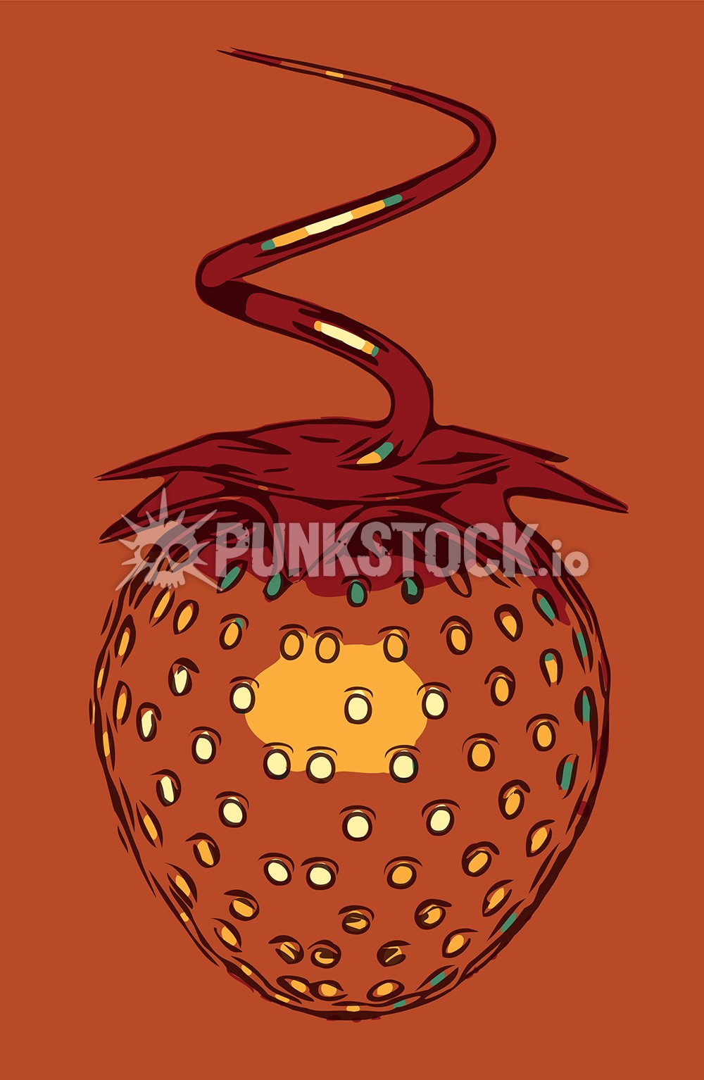 Strawberries cream dessert vector graphic