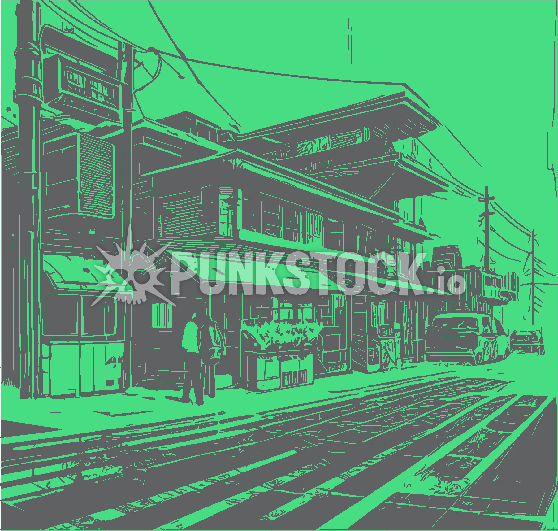 One color print print printed vector graphic