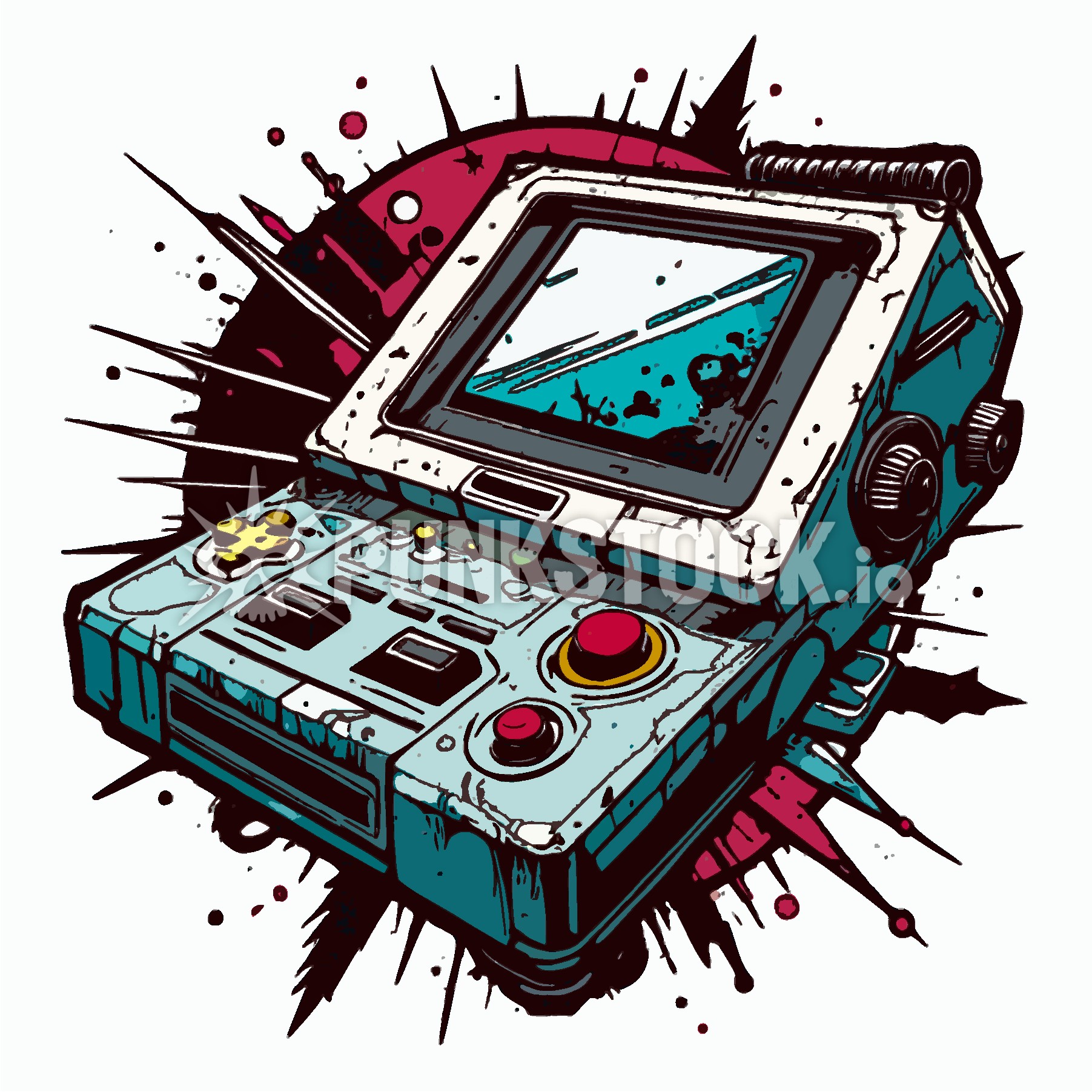 Retro vintage computer vector graphic