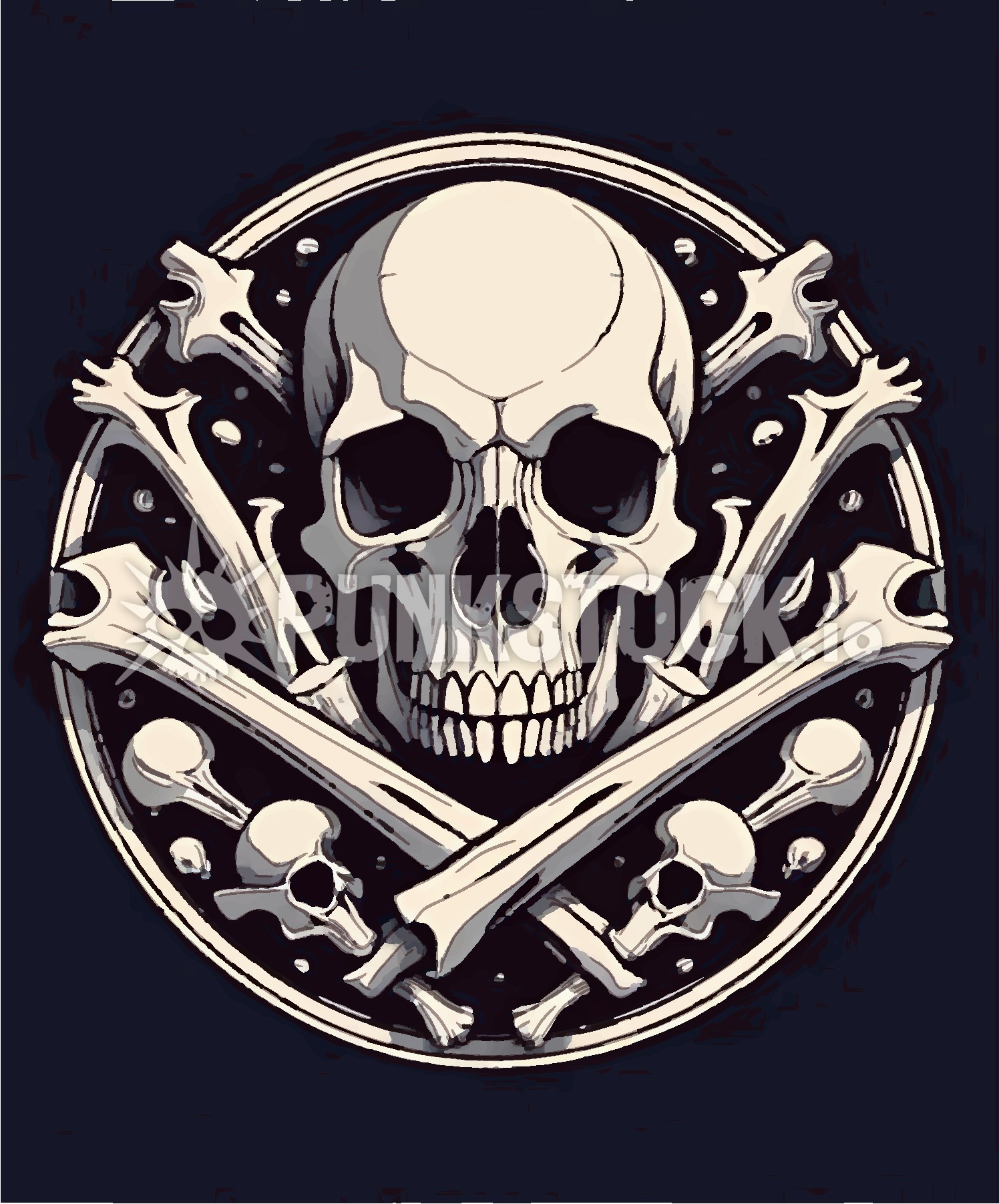 Skull skulls round vector graphic
