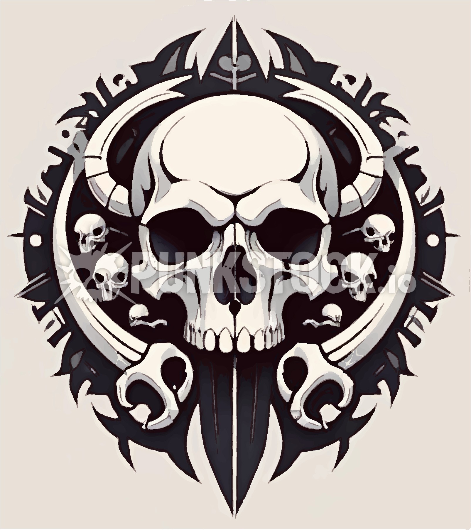 Skull skulls round vector graphic