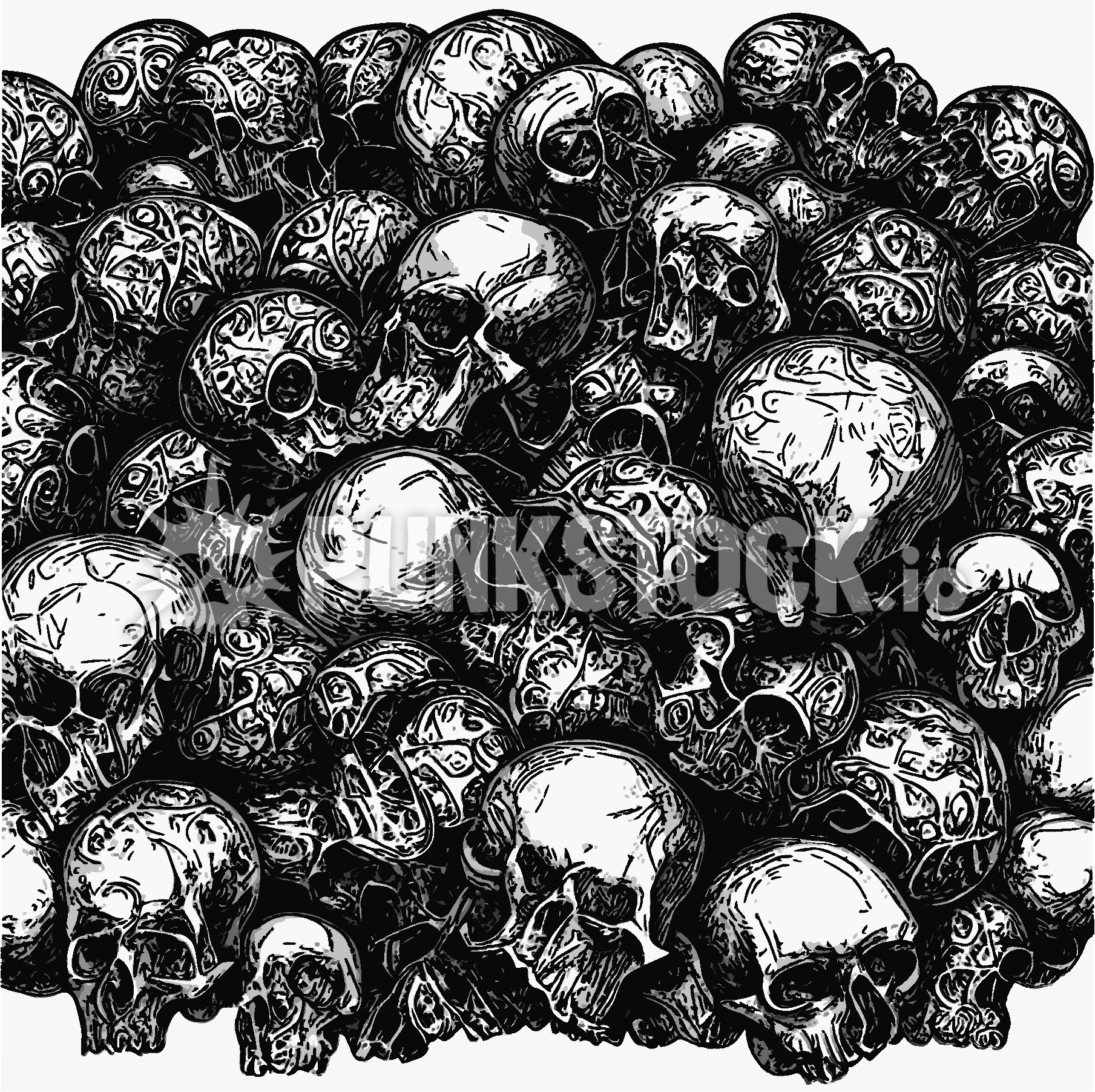 Skull skulls round vector graphic