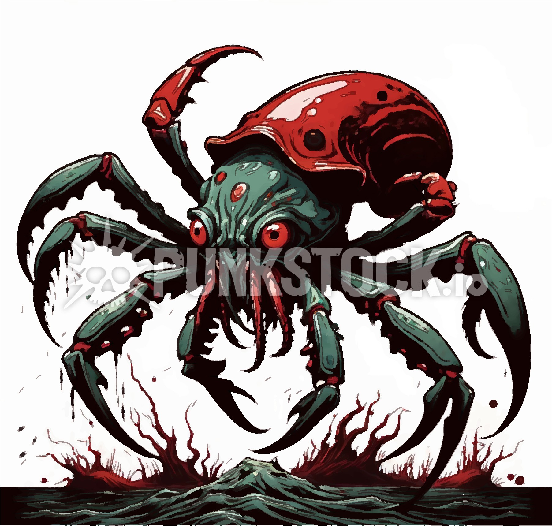 Crab sea creature red vector graphic