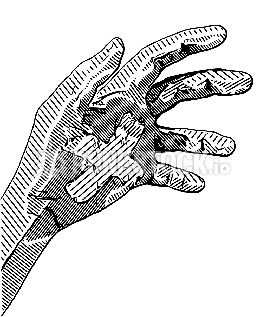Hand hands halftone vector graphic