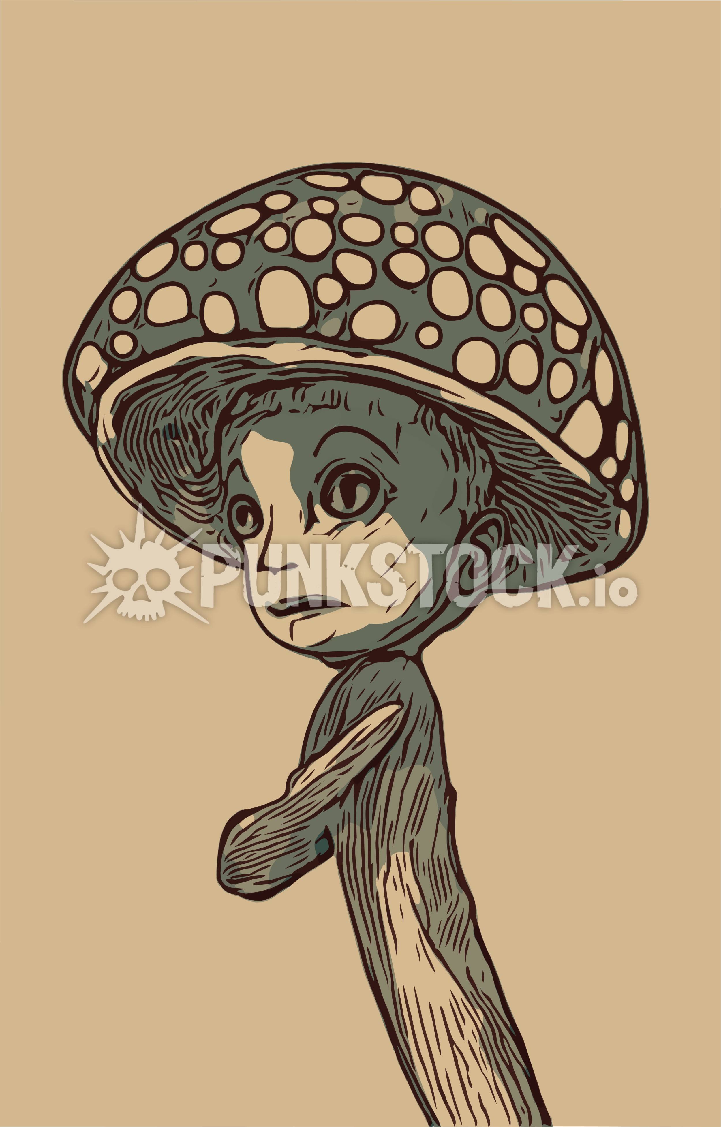 Mushroom boy toadstool vector graphic