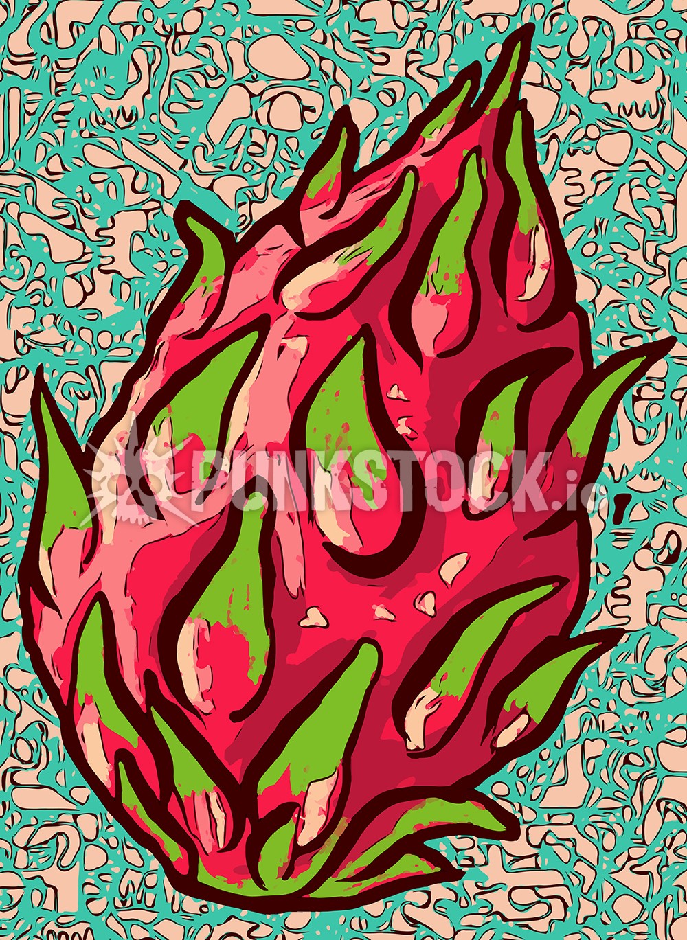 Fruit dragonfruit dragon fruit vector graphic