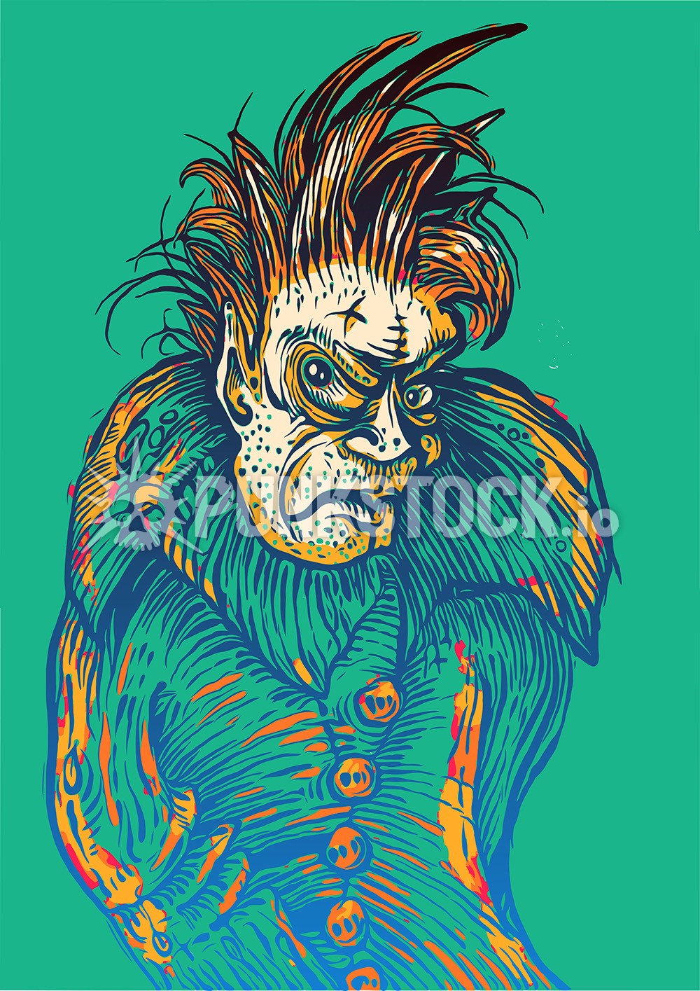 Angry mad coat vector graphic