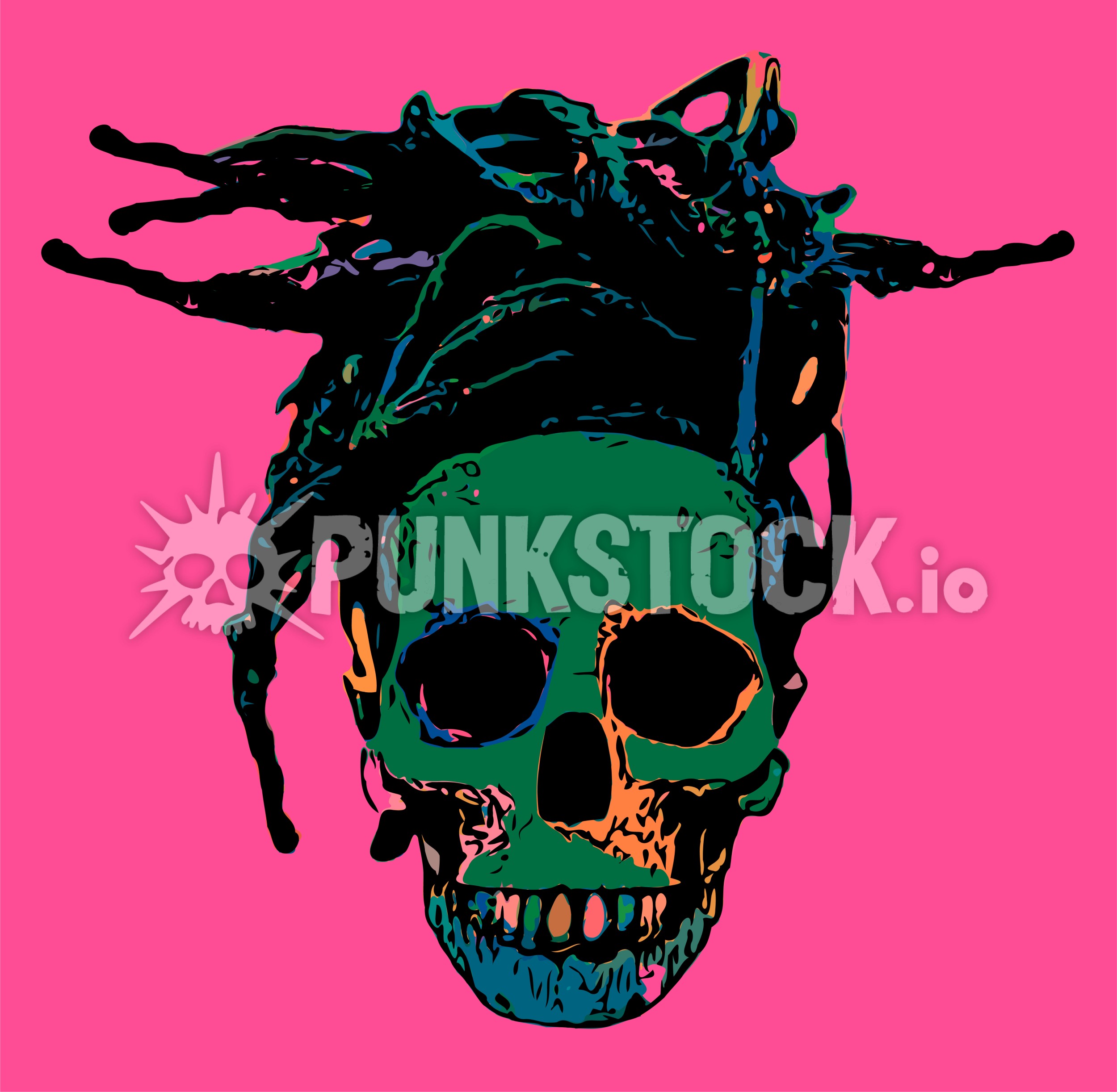 Skull skulls dreadlocks vector graphic