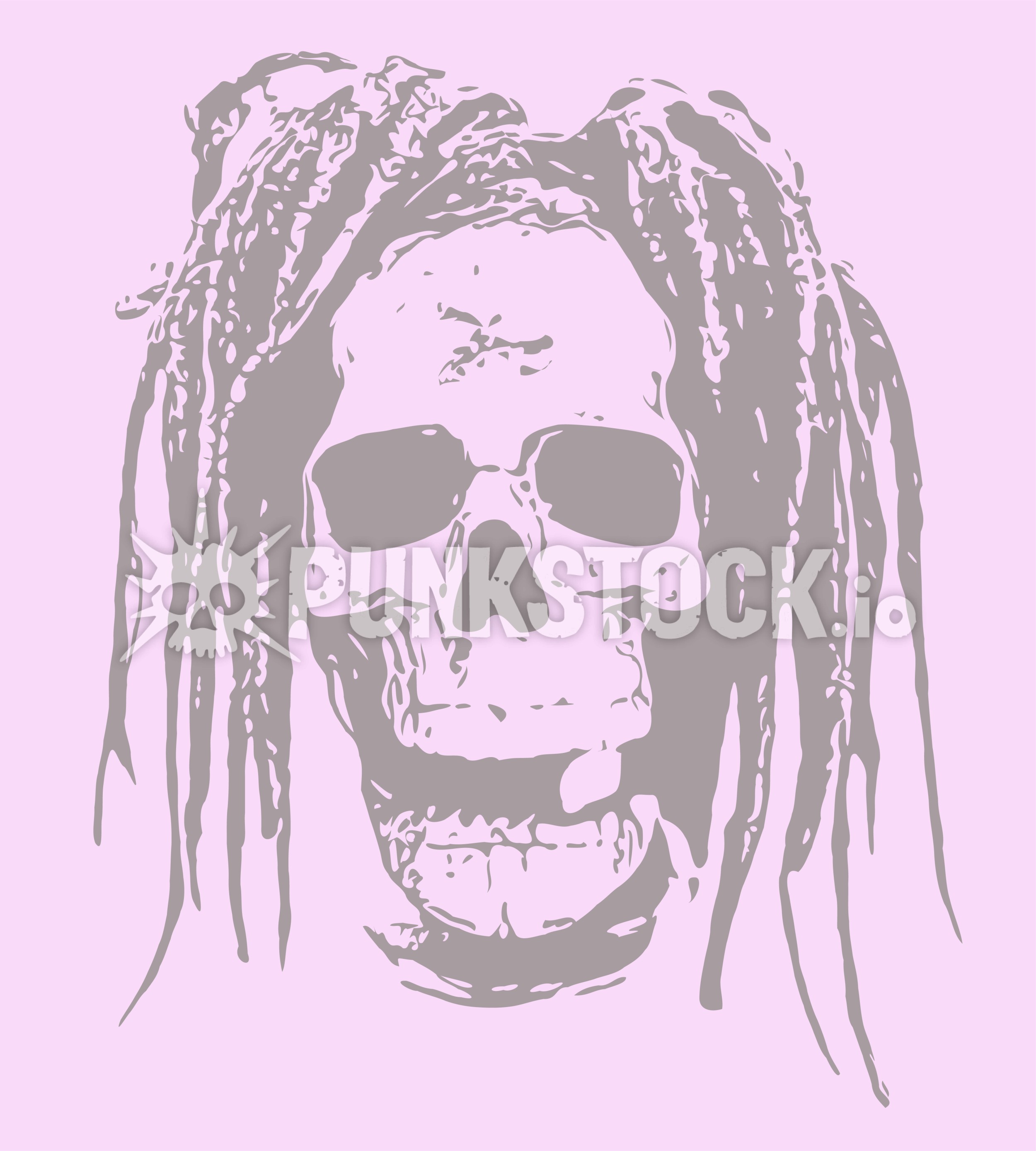 Skull skulls dreadlocks vector graphic
