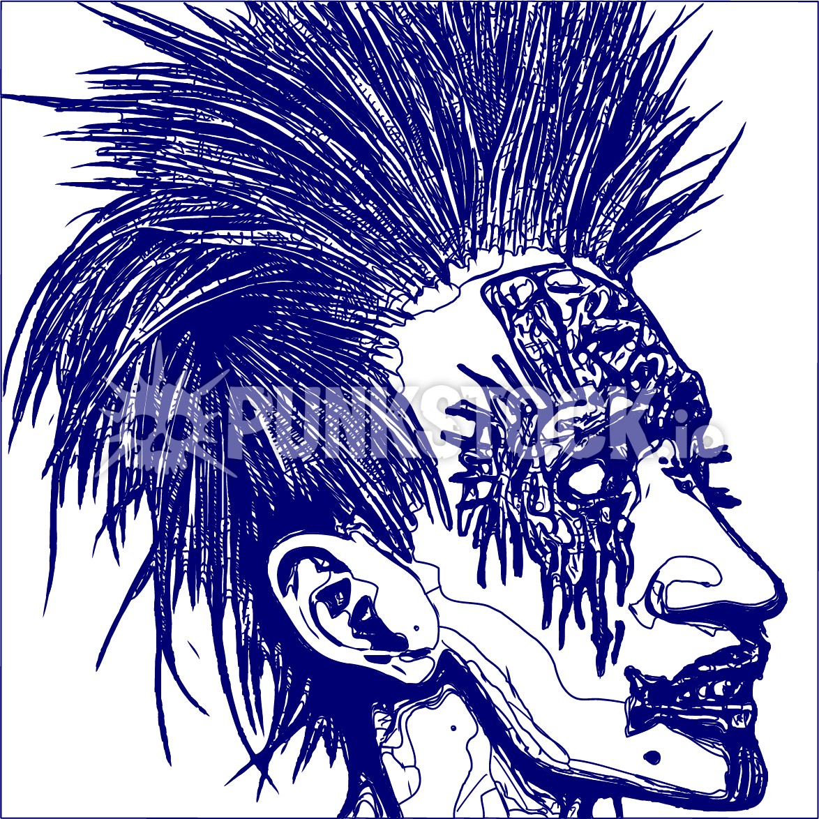 Face head punk vector graphic