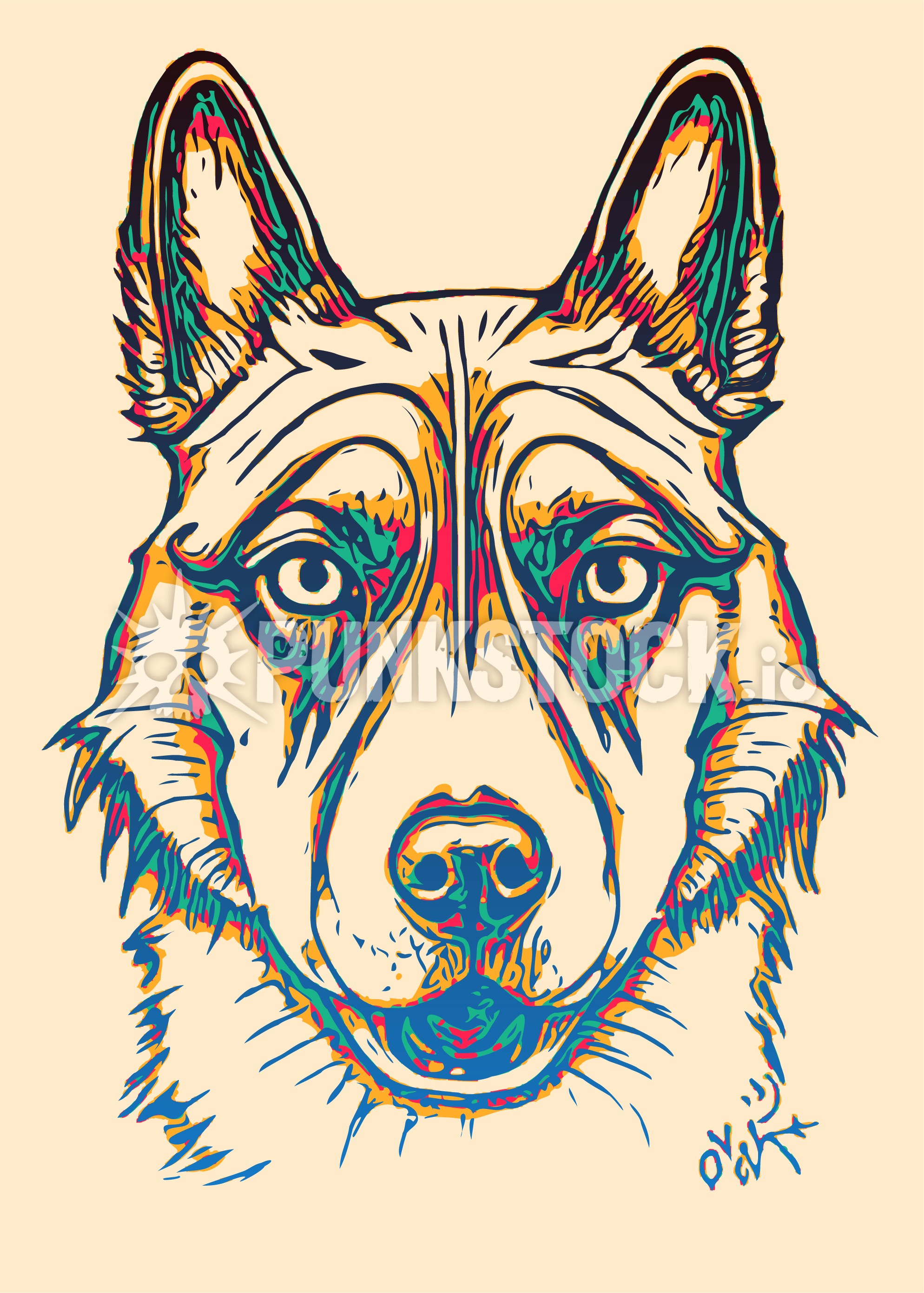 Dog wolf vector graphic