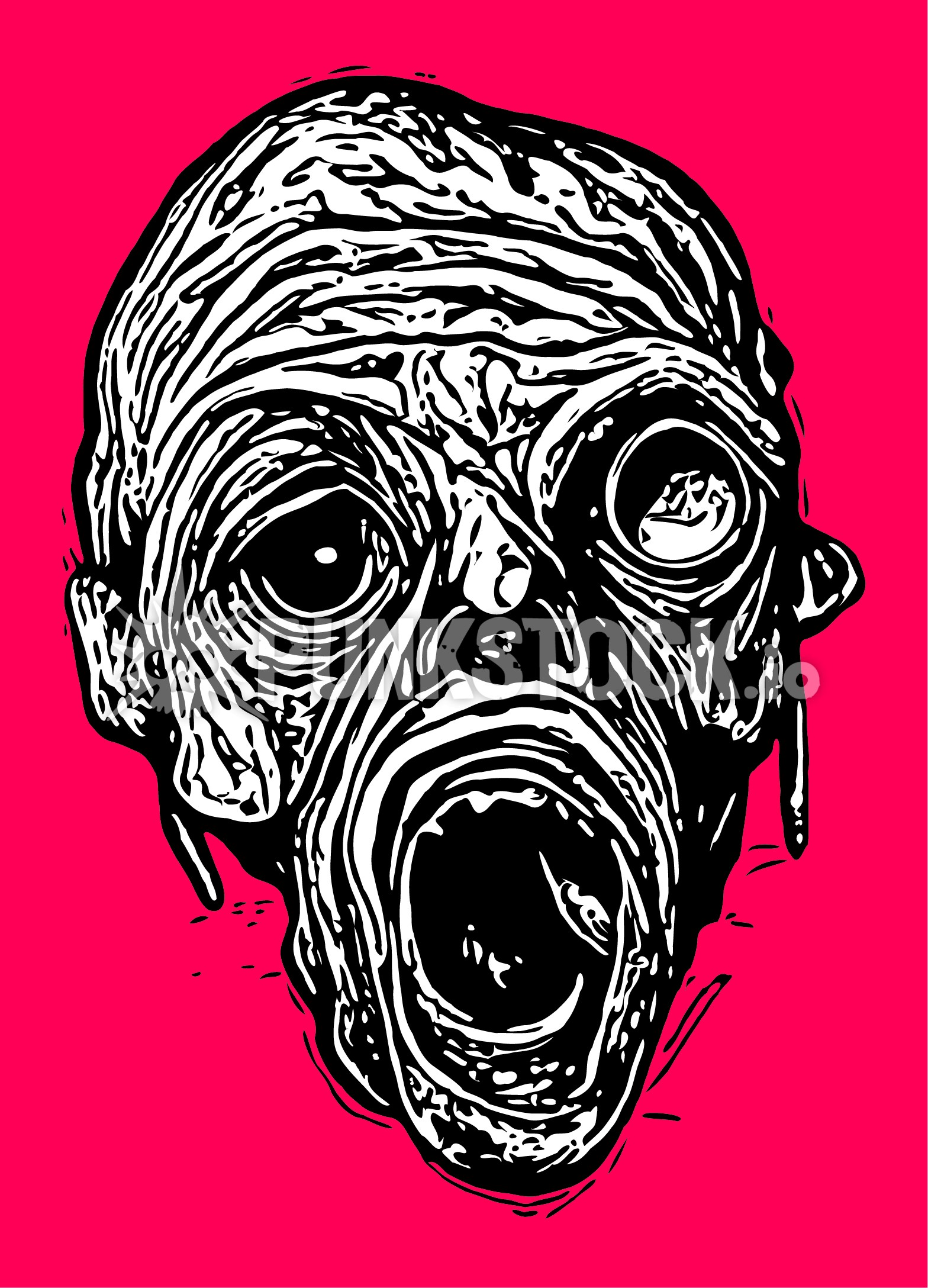 Zombie face head vector graphic