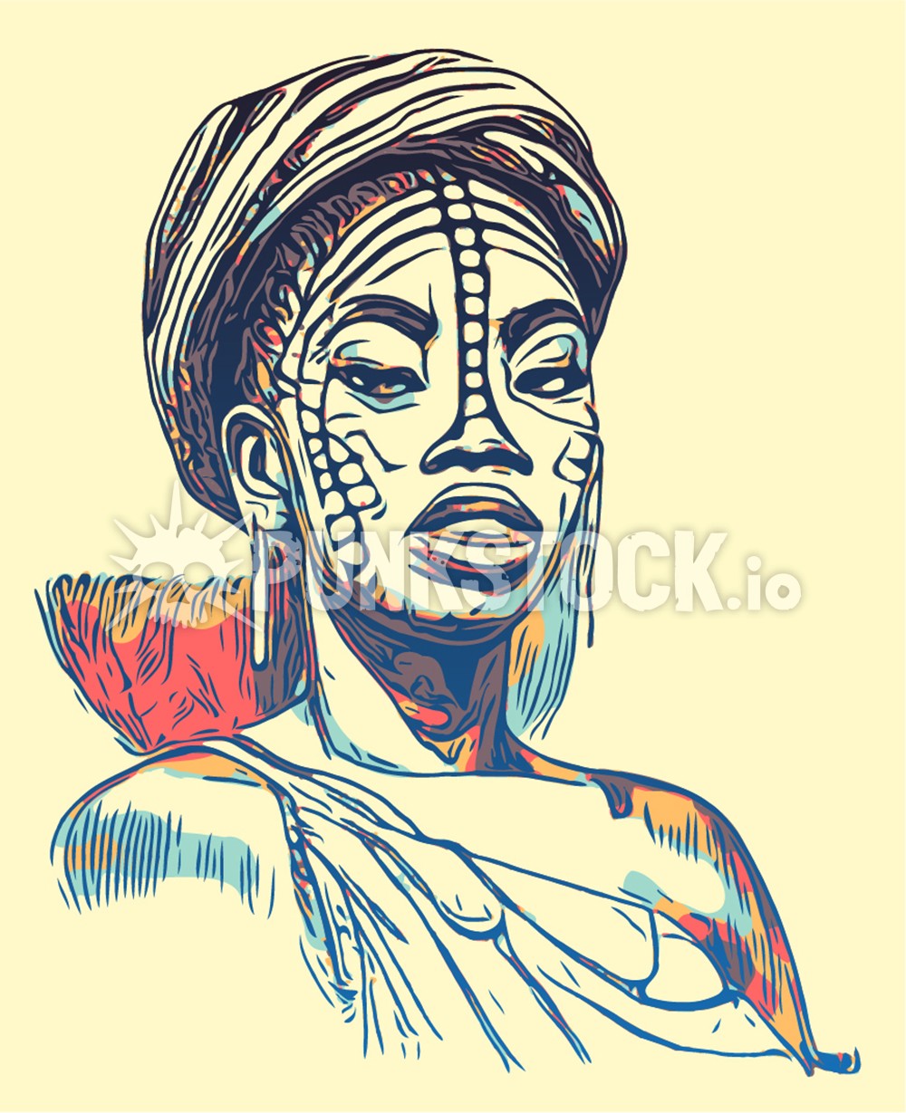Woman african africa vector graphic
