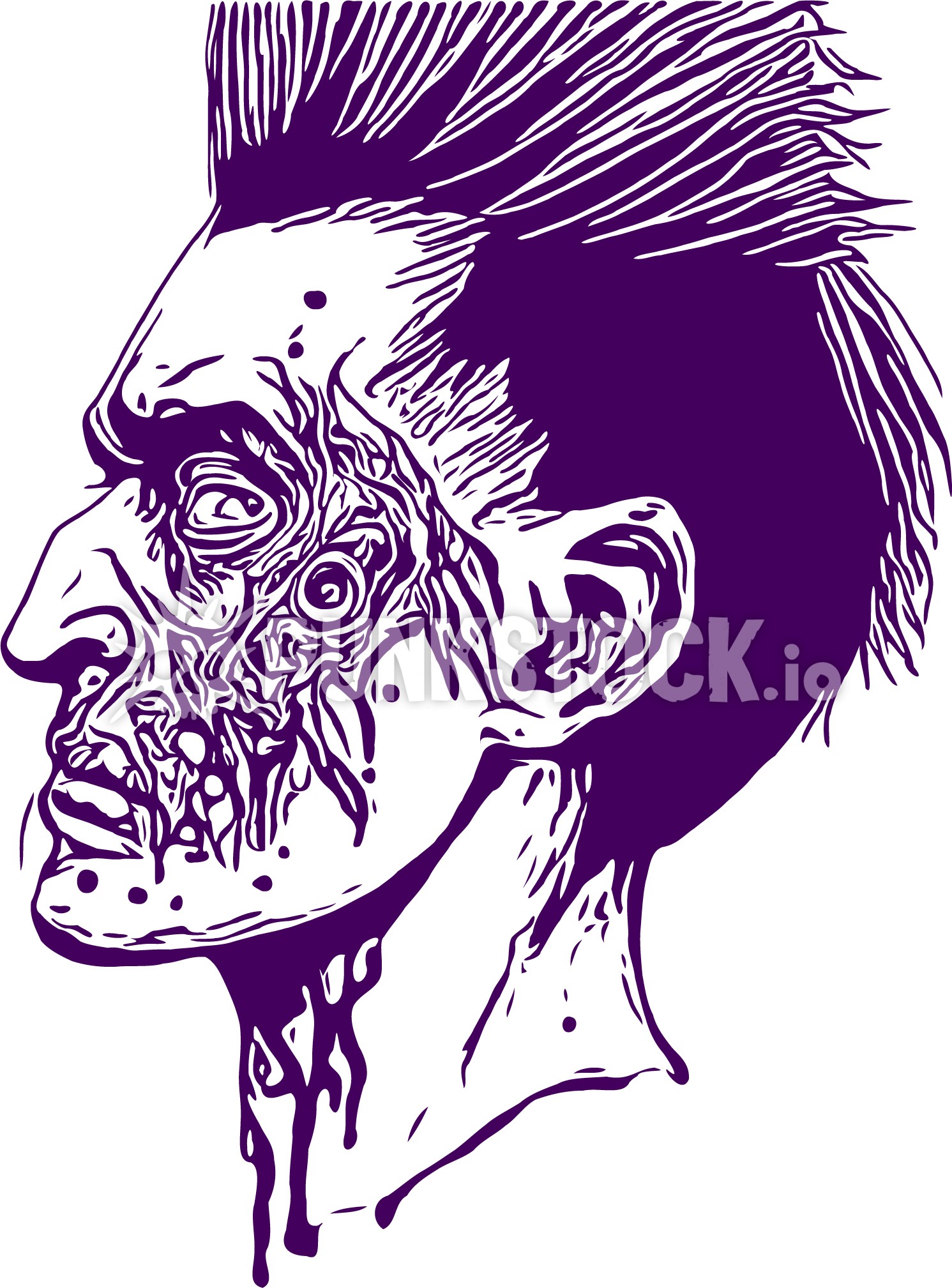 Sideways side looking vector graphic
