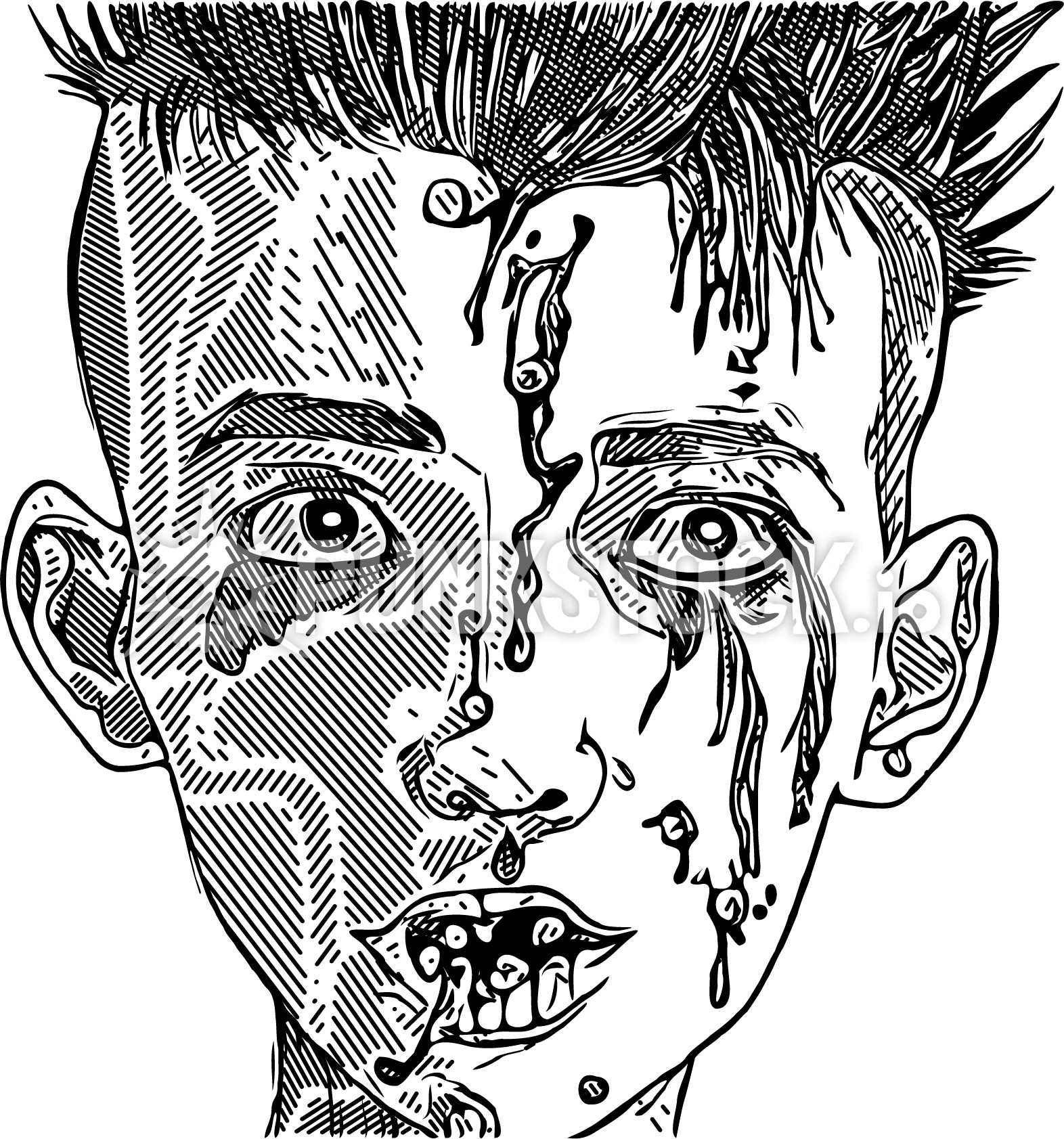 Boy face head vector graphic