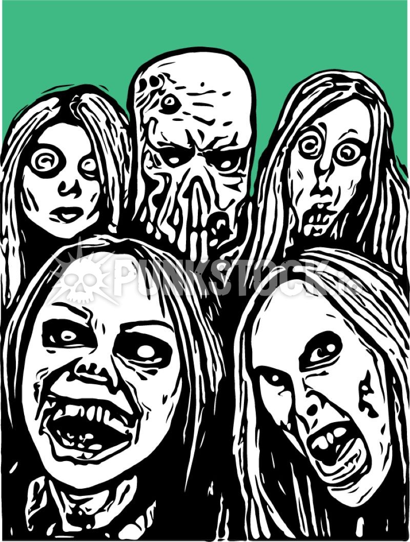 Zombie zombies friends vector graphic